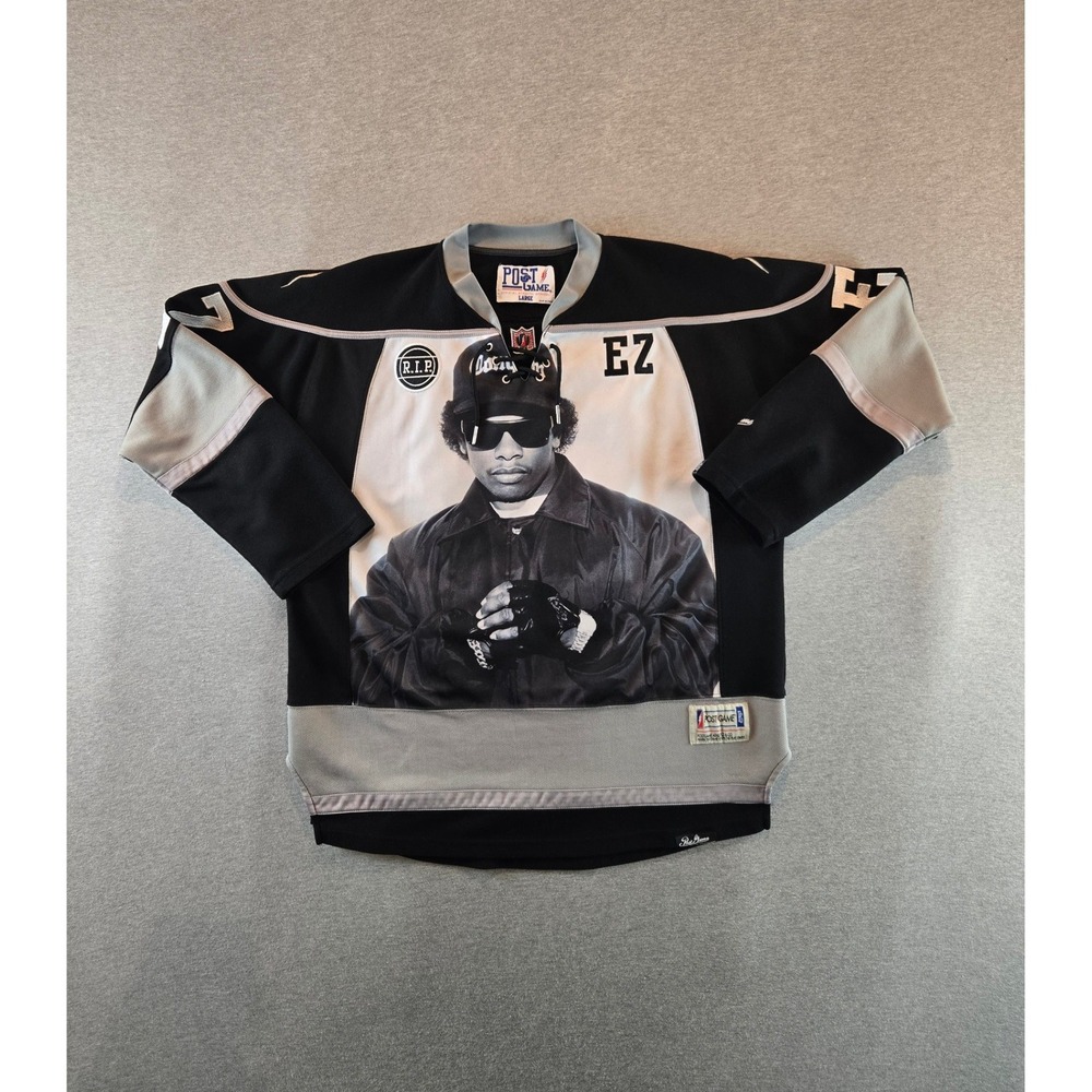 VPost Game Eazy-E Hockey Jersey Mens Large Black Compton Rap Hip Hop Y2K 90's